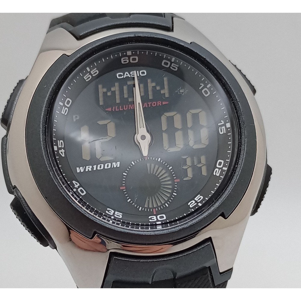 Casio AQ-160 Ana-Digi‎ World Time WR100M Watch New Battery Tested